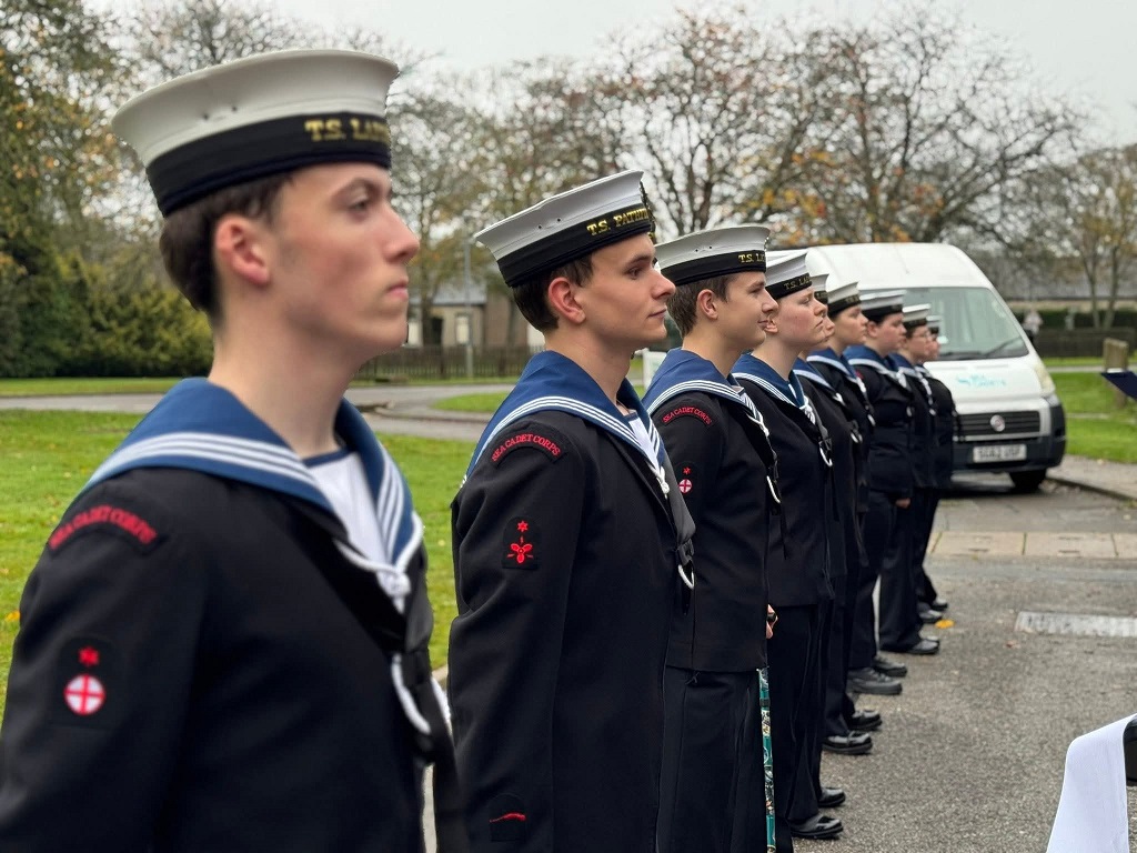 Line of senior sea cadets